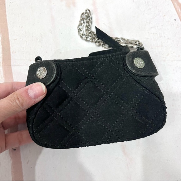 Vera Bradley Colette Quilted Microfiber Mini Black Wristlet Clutch Wallet Purse - Picture 8 of 8